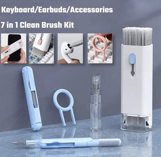 7-in-1 Computer Keyboard Cleaner Brush Kit Earphone Cleaning Pen For Headset Keyboard Cleaning Tools Cleaner Keycap Puller Kit