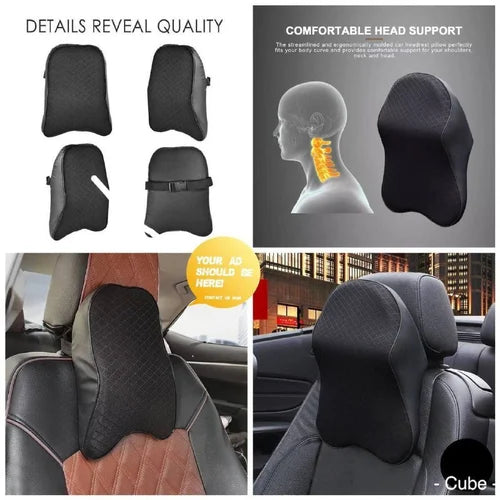 Universal Imported Leather Style Neckrest Backrest Pillow | Breathable Neck Support Cushion