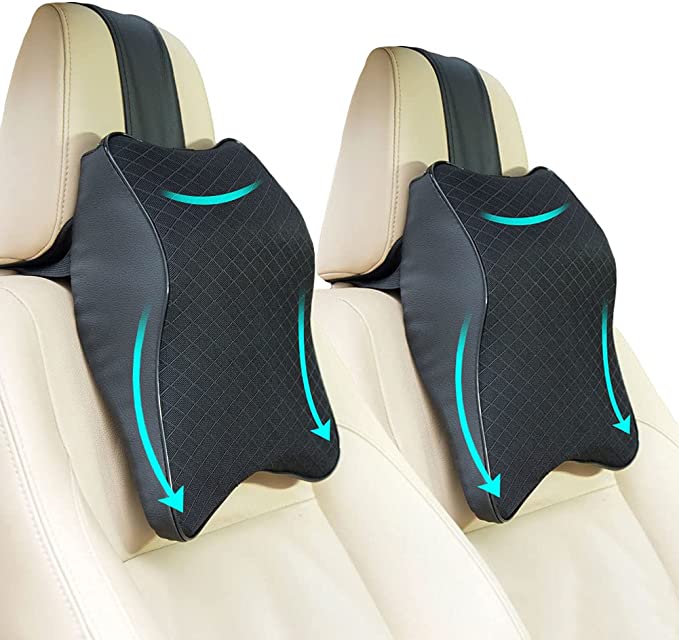 Universal Imported Leather Style Neckrest Backrest Pillow | Breathable Neck Support Cushion